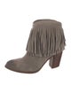 Frye Suede Fringe Trim Accent Western Boots
