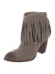 Frye Suede Fringe Trim Accent Western Boots