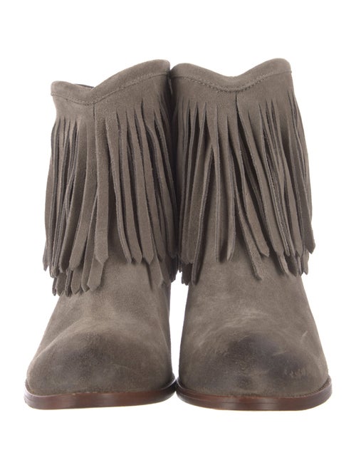 Frye Suede Fringe Trim Accent Western Boots