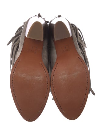 Frye Suede Fringe Trim Accent Western Boots