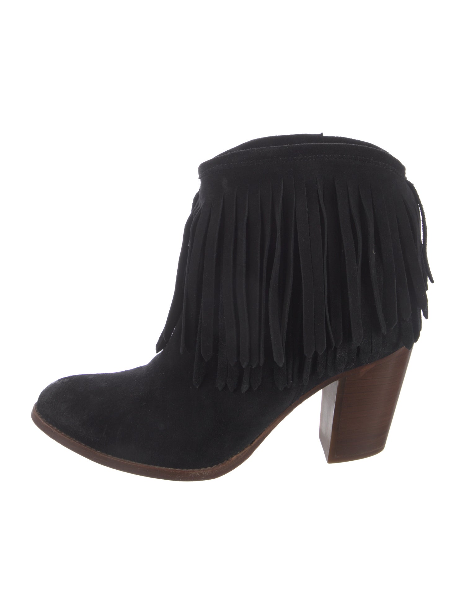 Frye Suede Fringe Trim Accent Western Boots