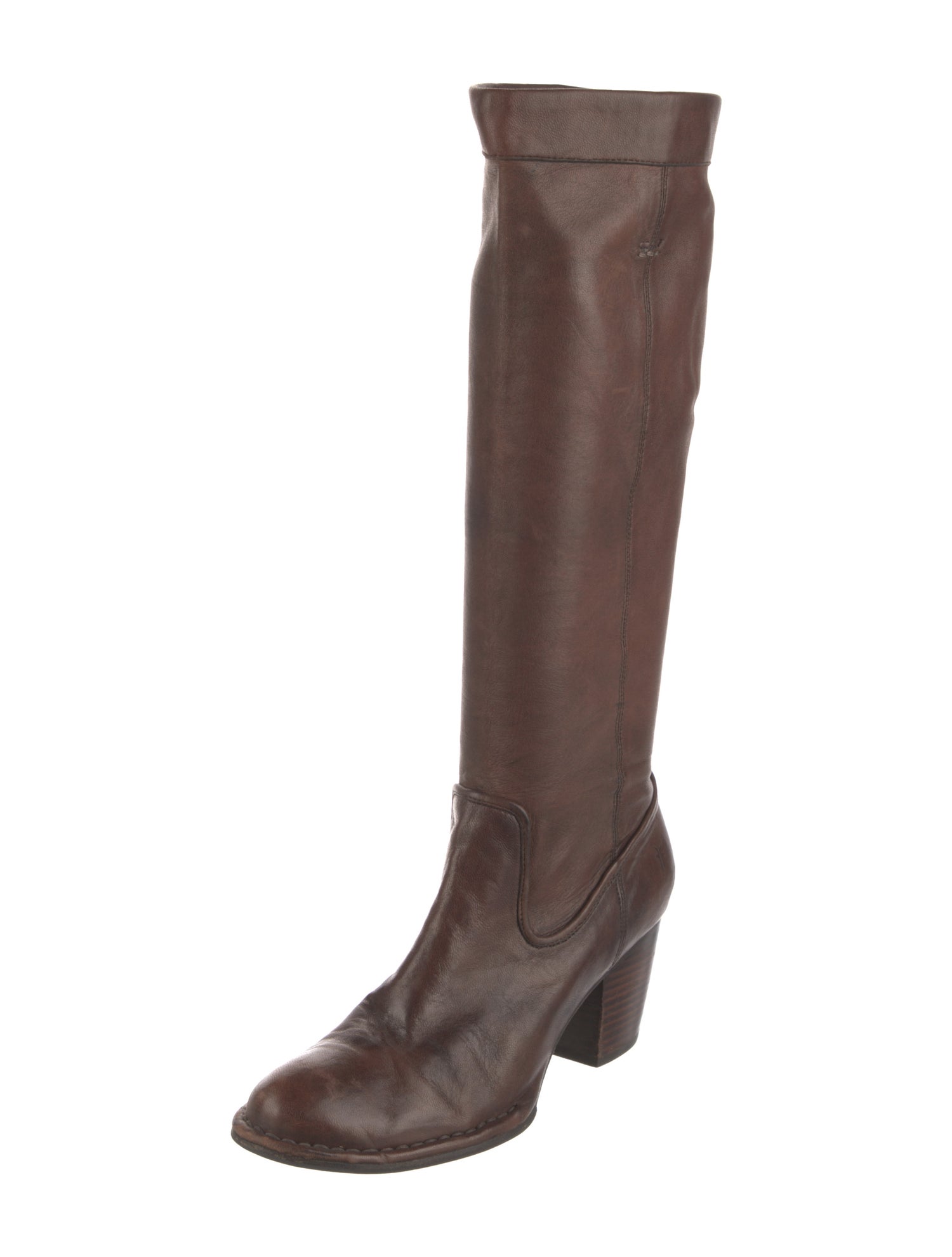 Frye Leather Whipstitch Trim Riding Boots
