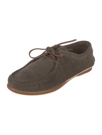 Frye Suede Leather Trim Embellishment Moccasins