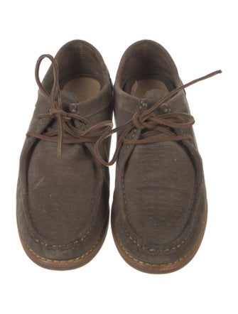 Frye Suede Leather Trim Embellishment Moccasins