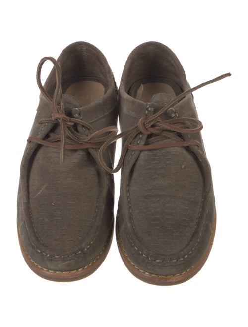 Frye Suede Leather Trim Embellishment Moccasins