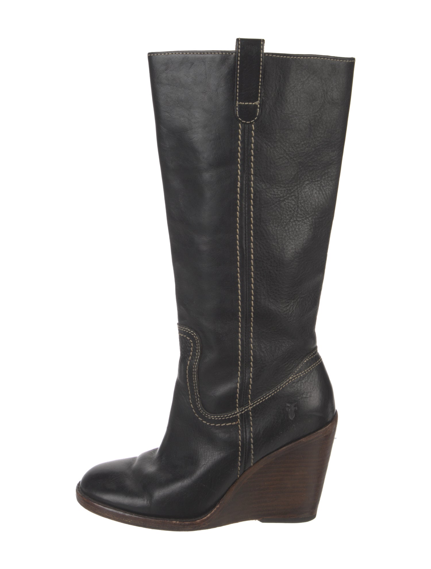 Frye Leather Whipstitch Trim Boots