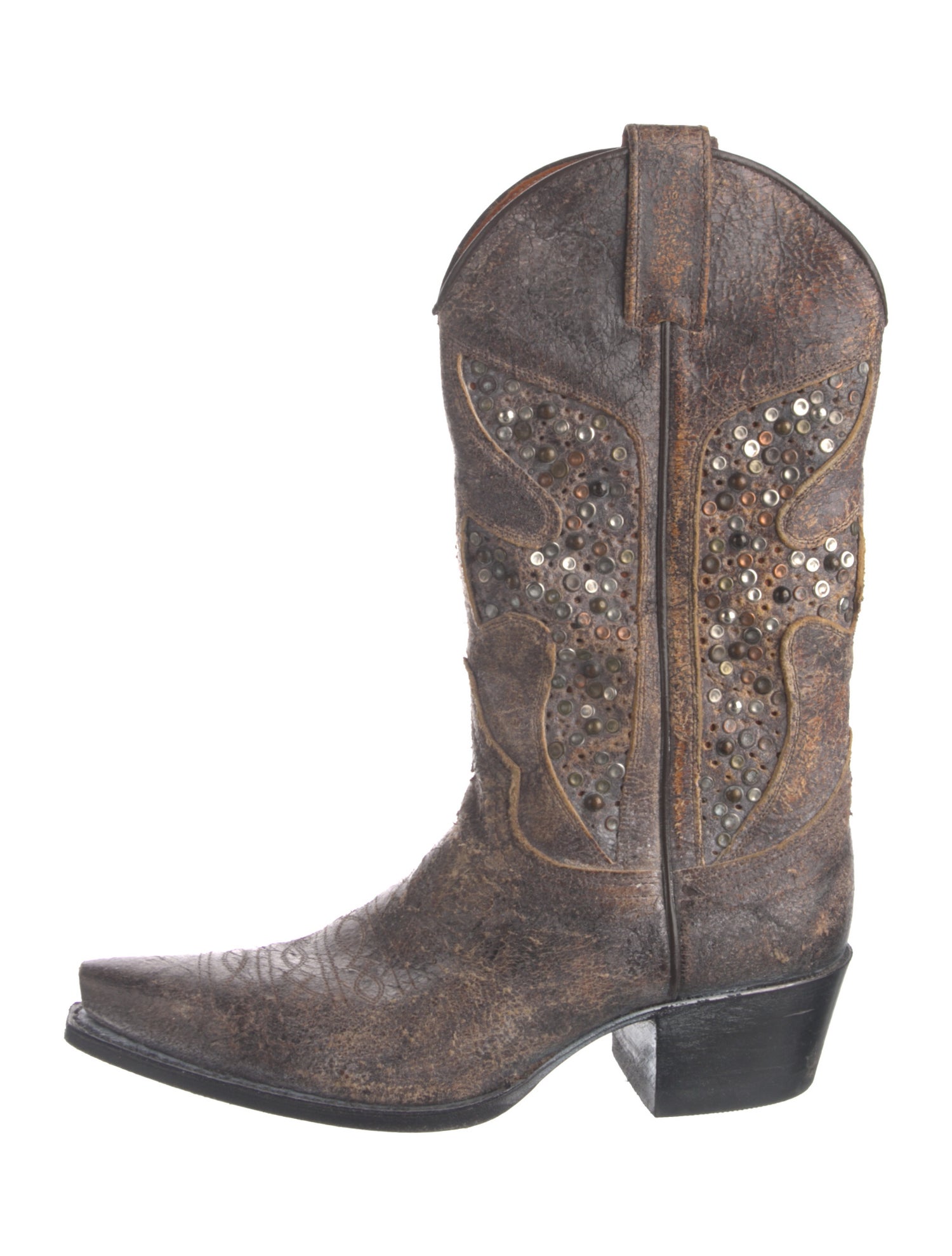 Frye Leather Studded Accents Western Boots