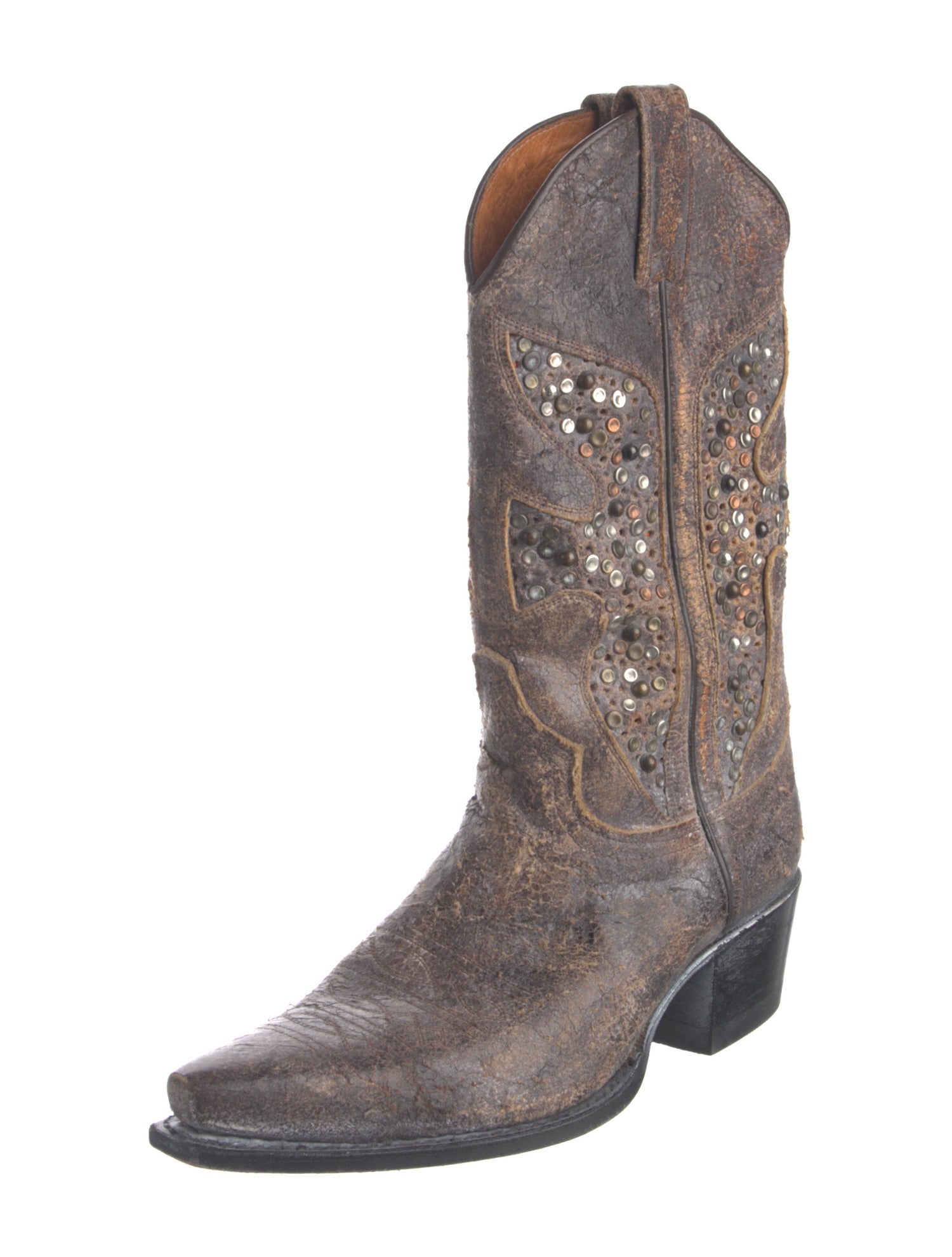 Frye Leather Studded Accents Western Boots