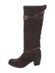 Frye Suede Leather Trim Embellishment Riding Boots