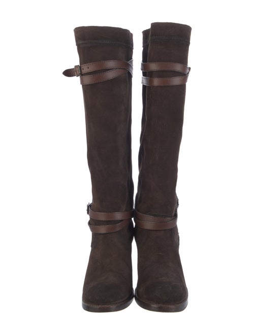Frye Suede Leather Trim Embellishment Riding Boots