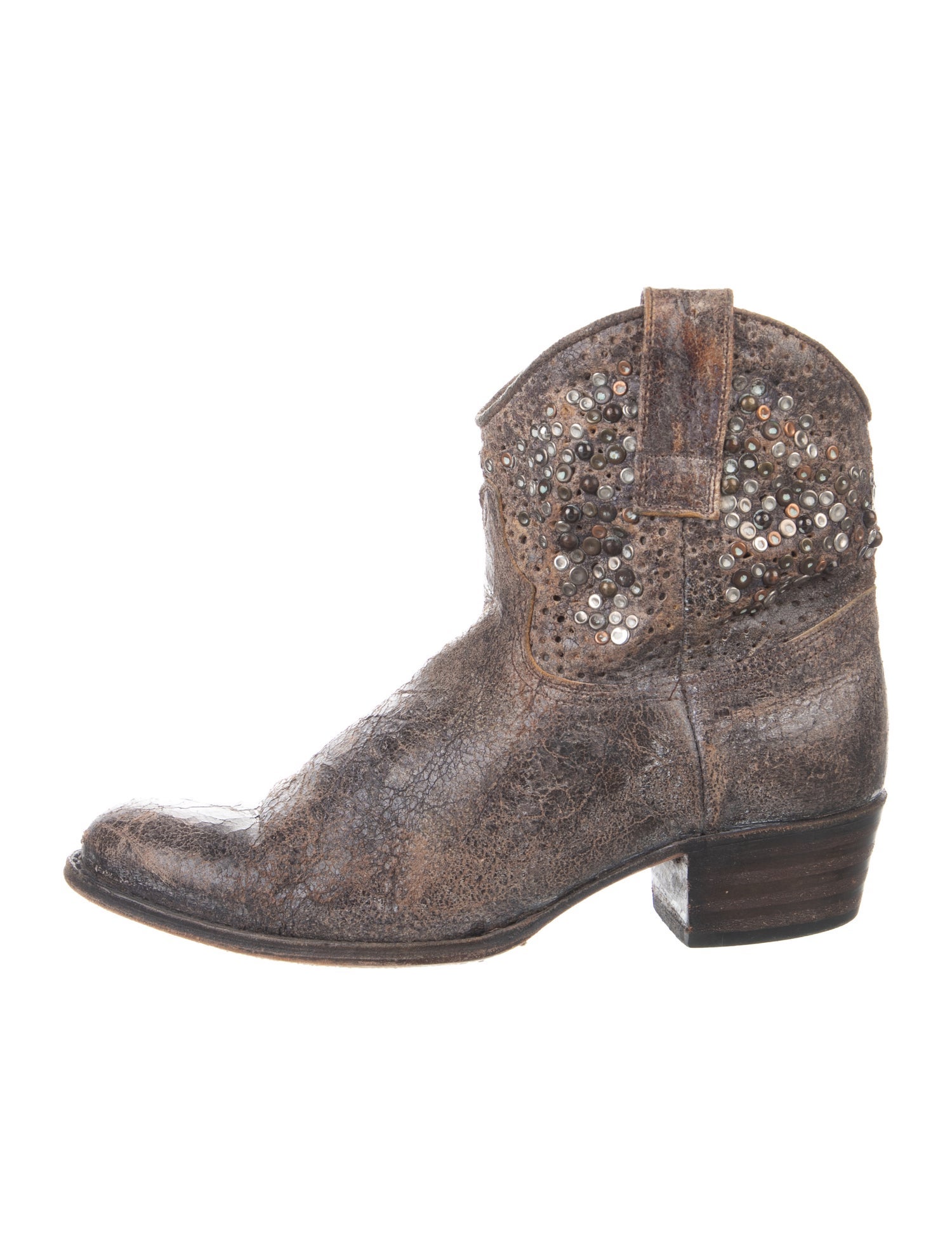 Frye Leather Studded Accents Western Boots