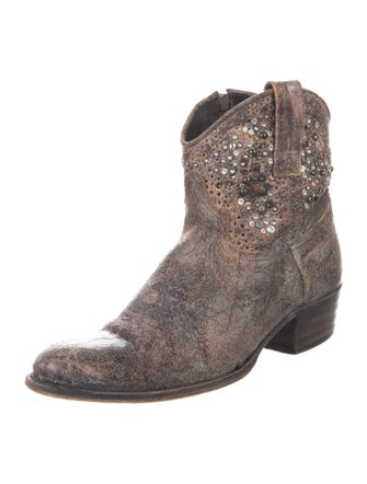 Frye Leather Studded Accents Western Boots