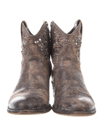 Frye Leather Studded Accents Western Boots