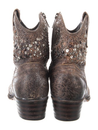Frye Leather Studded Accents Western Boots