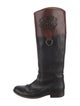 Frye Leather Colorblock Pattern Riding Boots