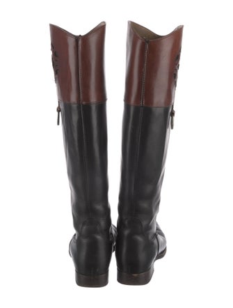 Frye Leather Colorblock Pattern Riding Boots