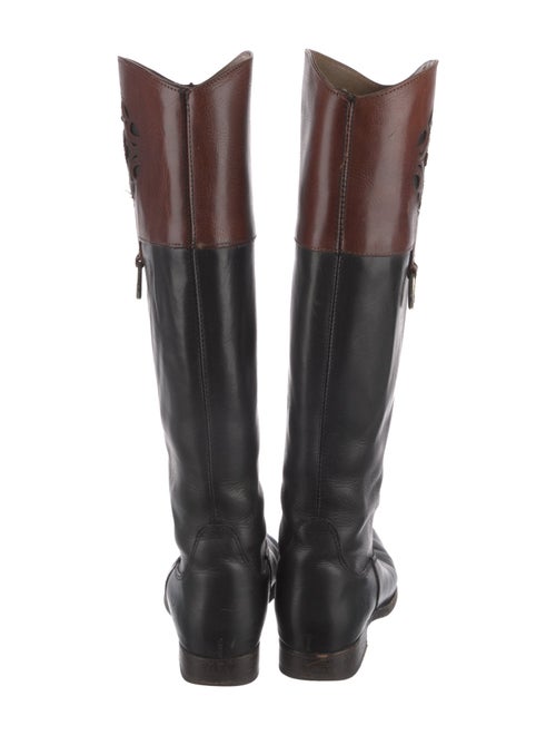 Frye Leather Colorblock Pattern Riding Boots
