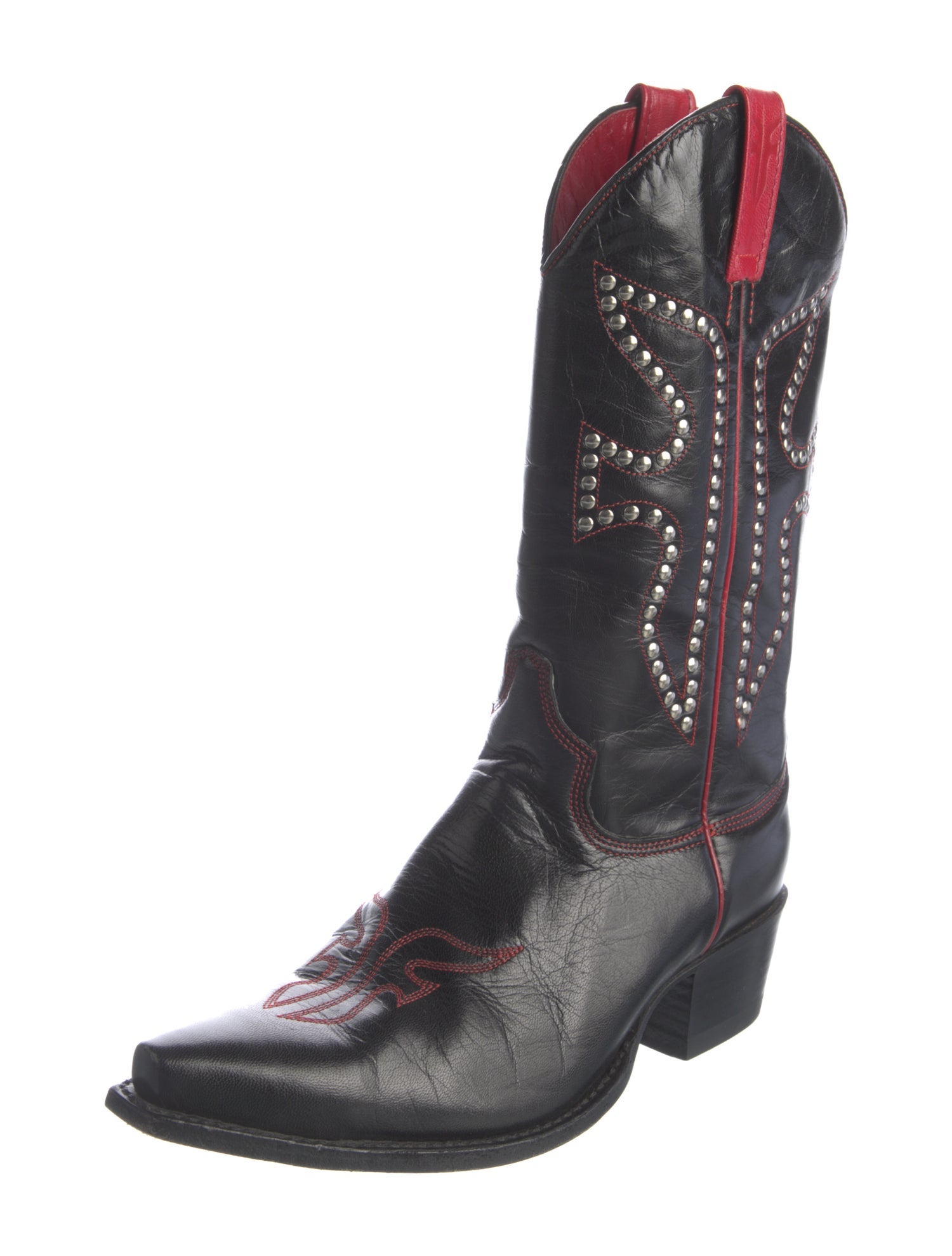 Frye Leather Studded Accents Western Boots