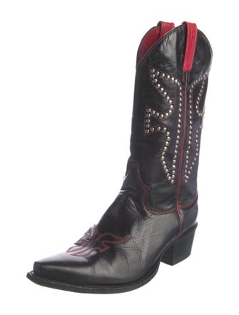 Frye Leather Studded Accents Western Boots