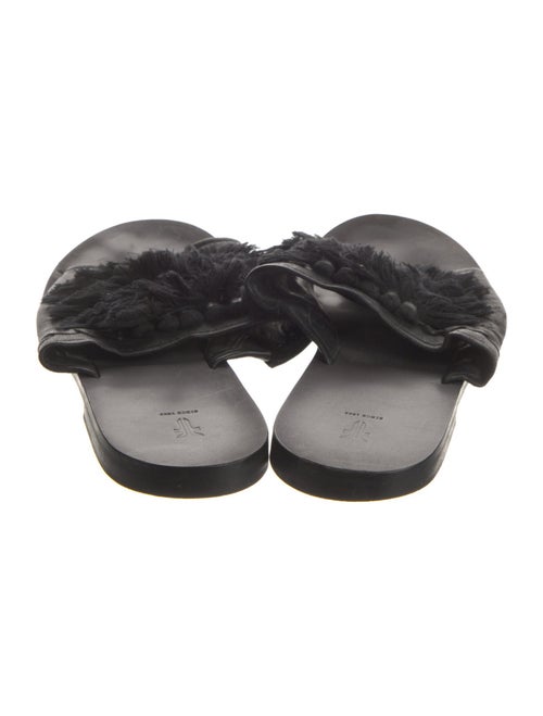 Frye Leather Fringe Trim Accent Slides