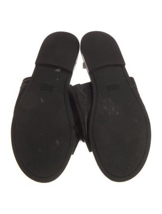 Frye Leather Fringe Trim Accent Slides