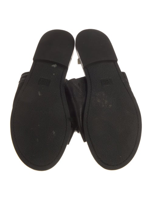 Frye Leather Fringe Trim Accent Slides