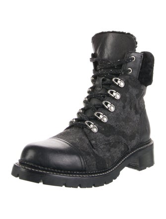Frye Faux Fur Trim Combat Boots