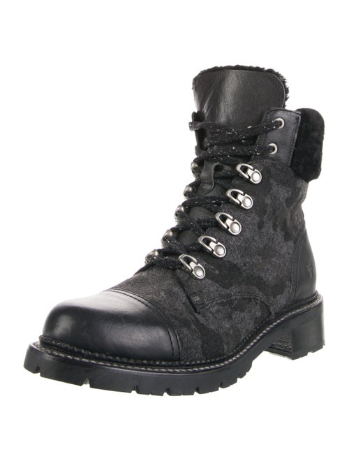 Frye Faux Fur Trim Combat Boots
