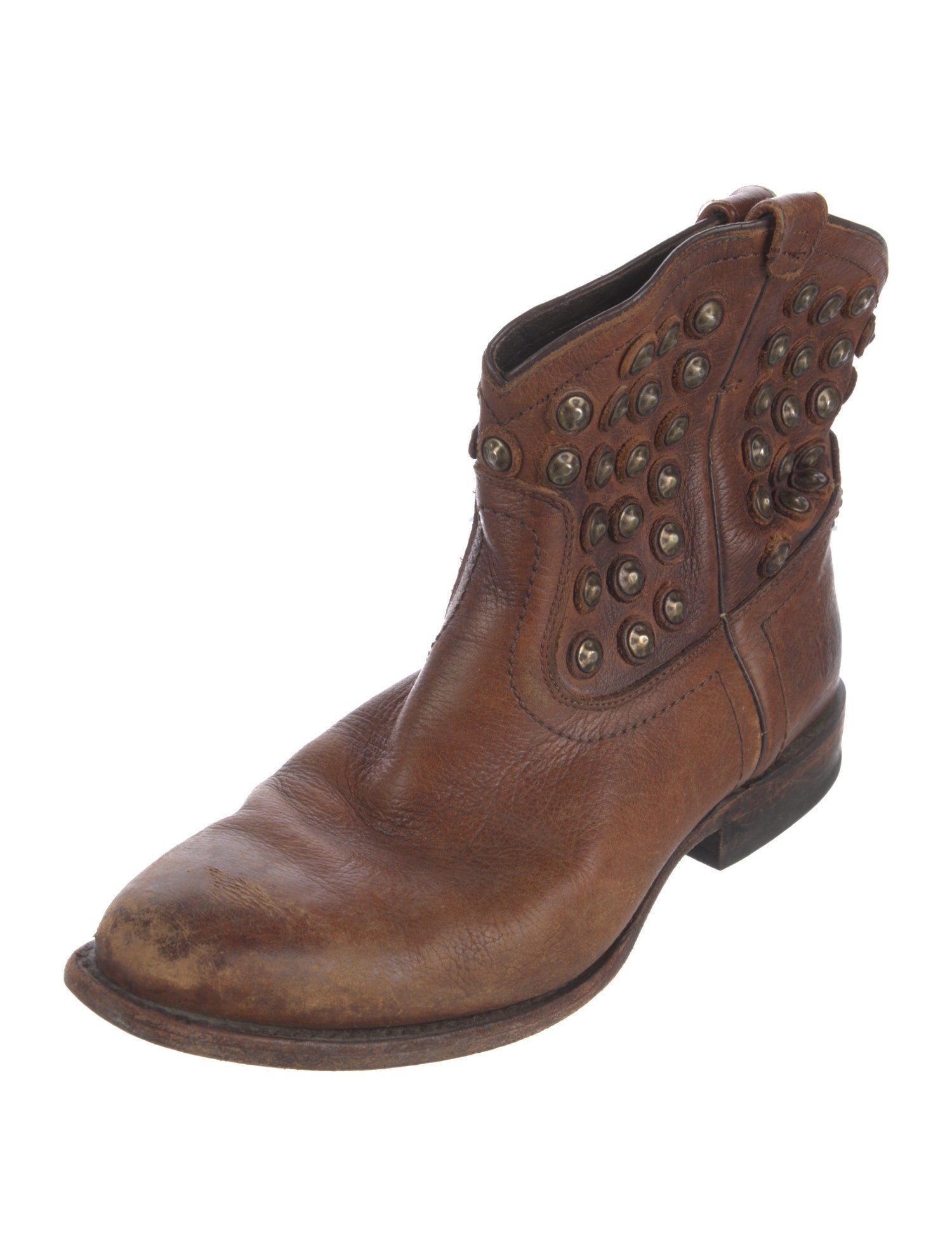 Frye Leather Studded Accents Western Boots