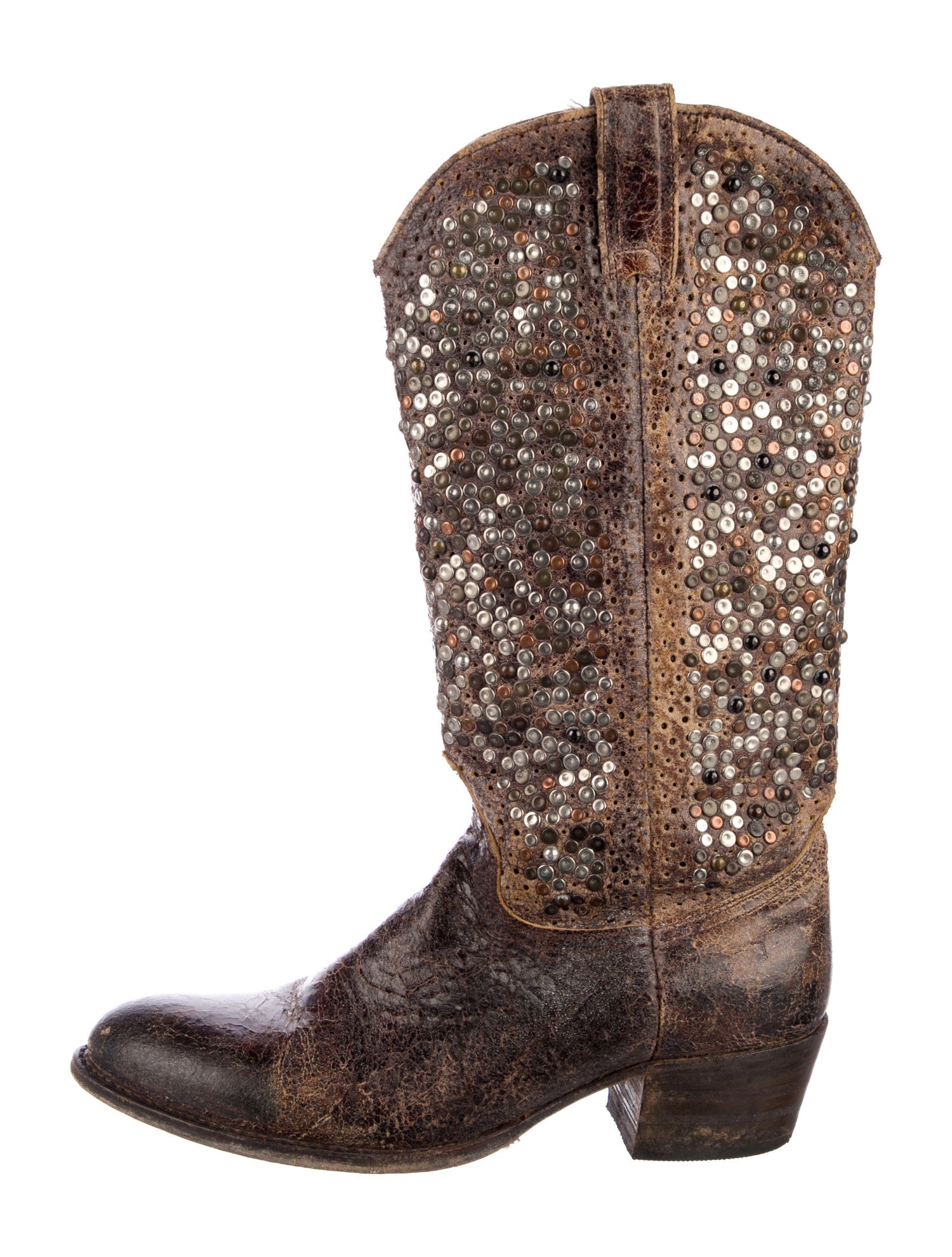 Frye Leather Patterned Western Boots