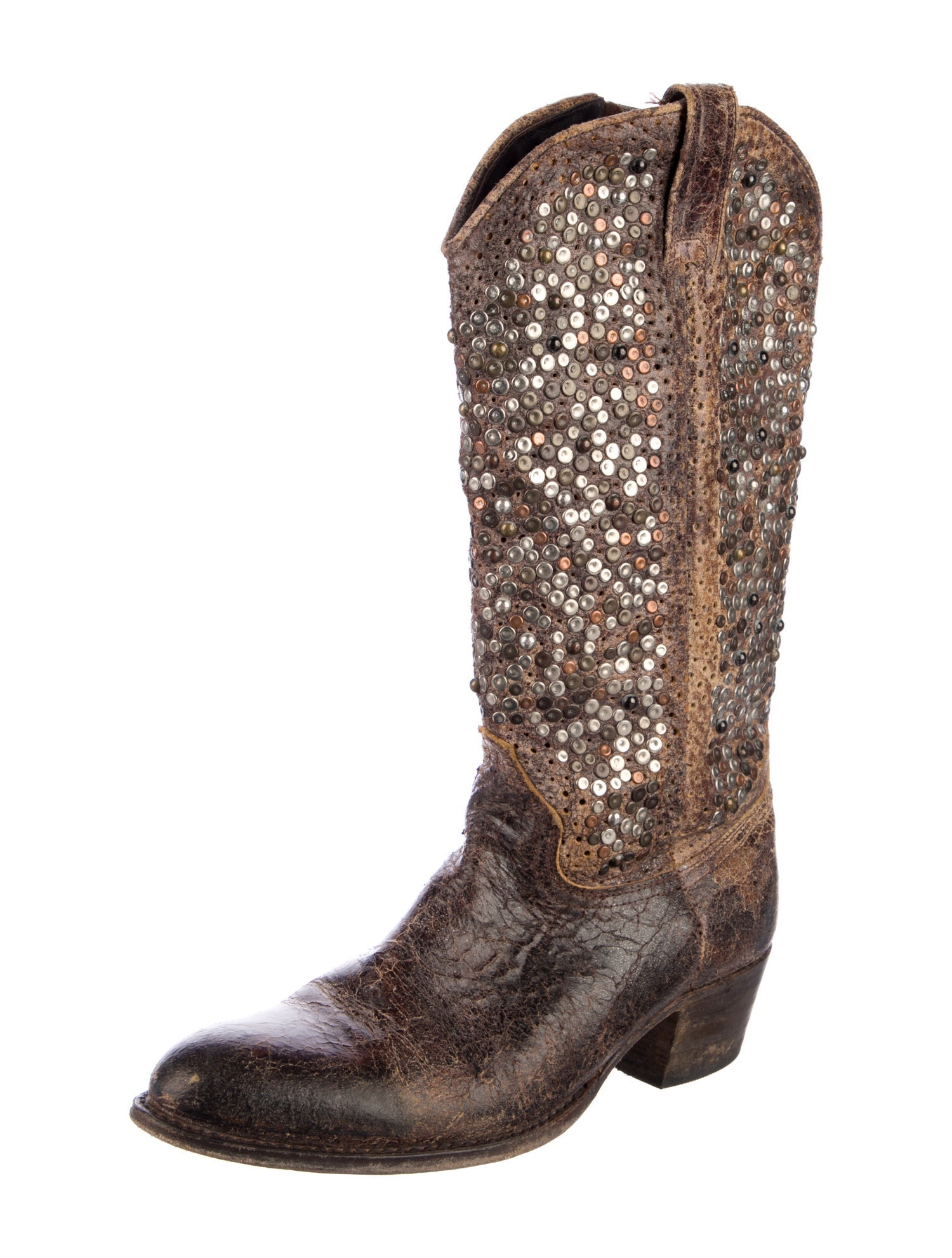 Frye Leather Patterned Western Boots