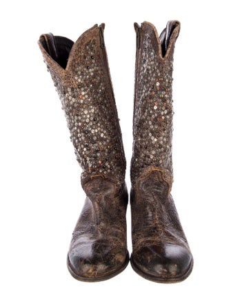 Frye Leather Patterned Western Boots