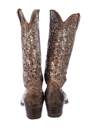 Frye Leather Patterned Western Boots