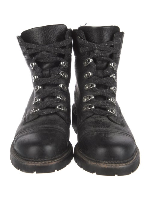 Frye Quilted Pattern Leather Combat Boots