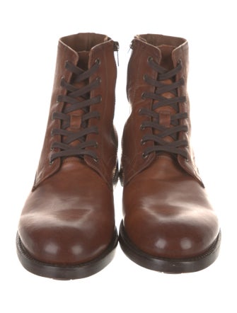 Frye Leather Colorblock Pattern Combat Boots