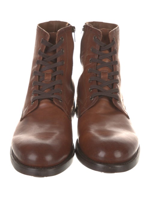 Frye Leather Colorblock Pattern Combat Boots