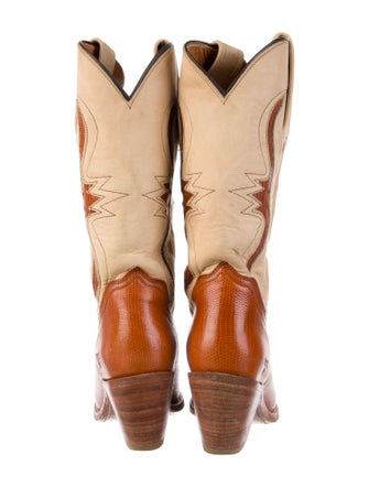 Frye Leather Colorblock Pattern Western Boots