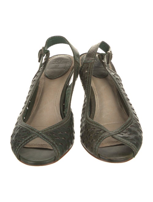 Frye Leather Patterned Slingback Pumps