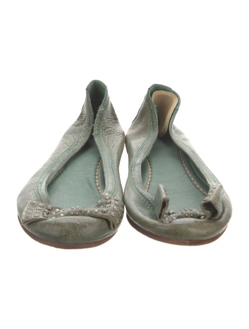 Frye Embossed Leather Bow Accents Ballet Flats