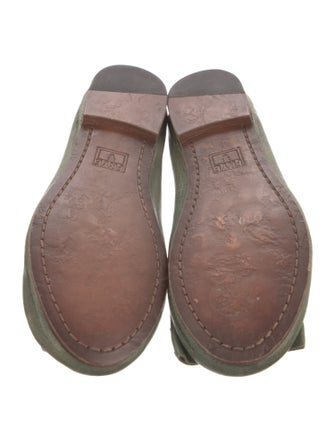 Frye Embossed Leather Bow Accents Ballet Flats