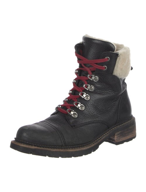 Frye Leather Colorblock Pattern Combat Boots