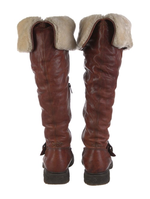 Frye Leather Colorblock Pattern Riding Boots