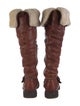 Frye Leather Colorblock Pattern Riding Boots