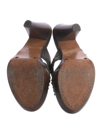 Frye Leather Studded Accents Slides