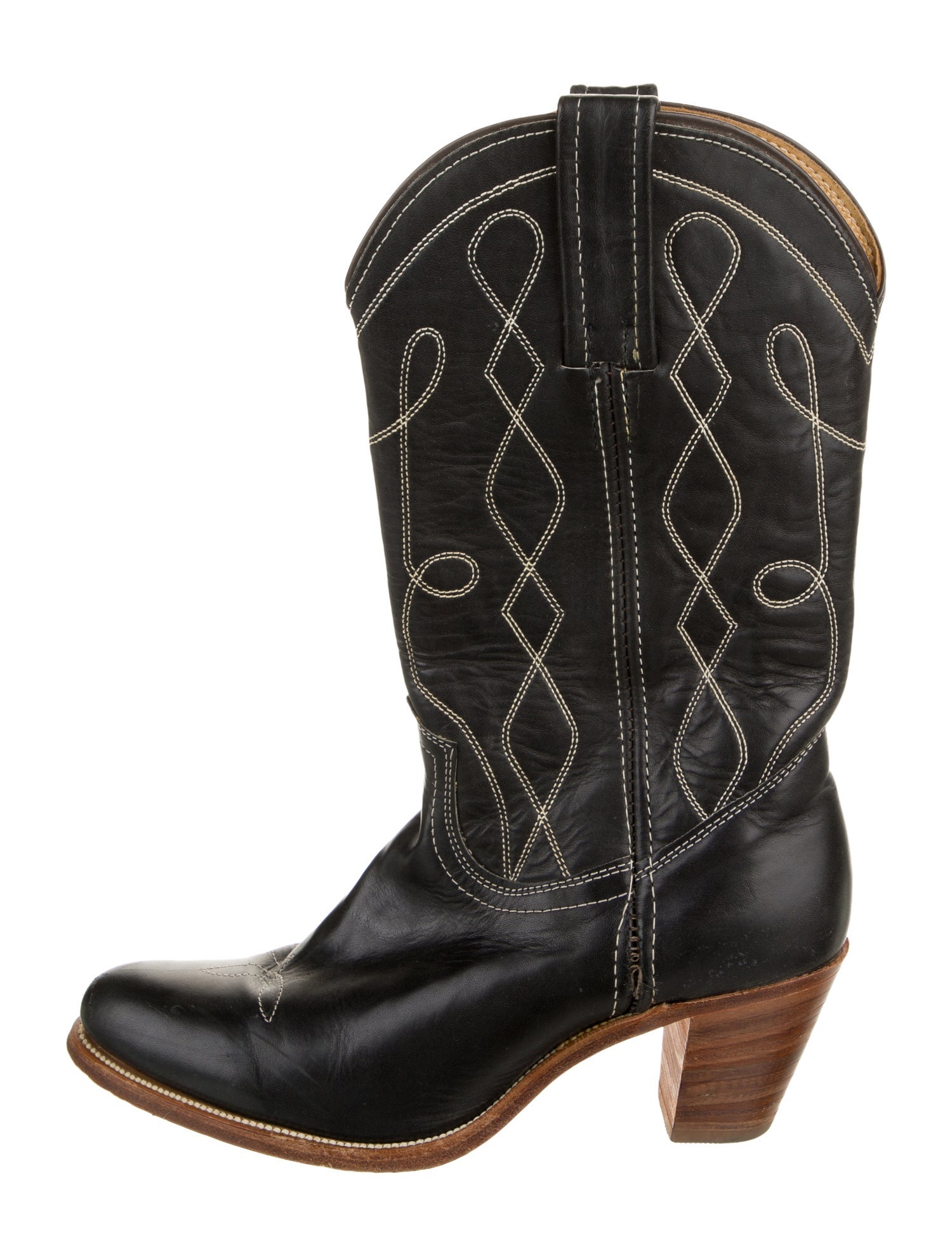 Frye Leather Graphic Print Western Boots