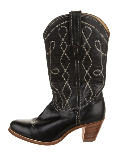 Frye Leather Graphic Print Western Boots