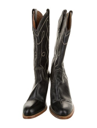Frye Leather Graphic Print Western Boots