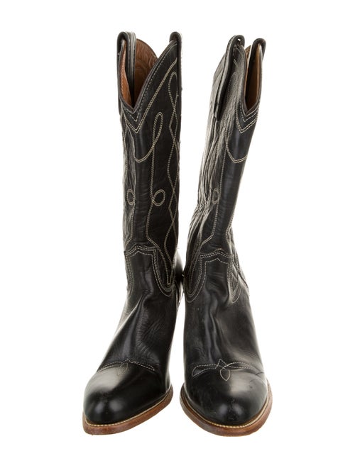 Frye Leather Graphic Print Western Boots