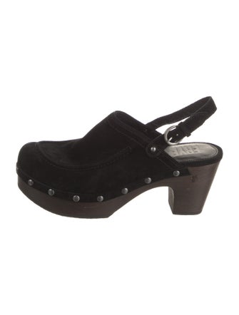 Frye Suede Studded Accents Slingback Pumps