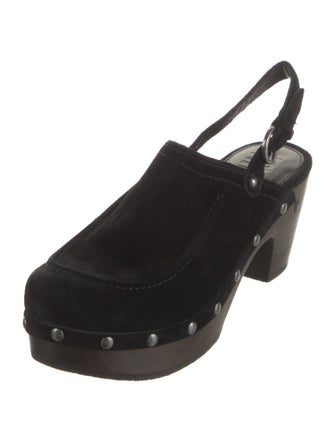 Frye Suede Studded Accents Slingback Pumps